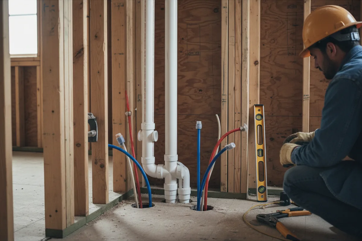 Drain and supply rough-in during Drain Cleaning in Rehoboth